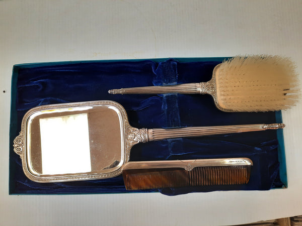 Vintage International Sterling 3 Piece Vanity Set