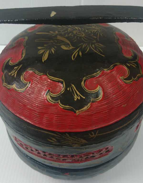 #3-5 Oriental bride’s basket. Black/Red/Gold