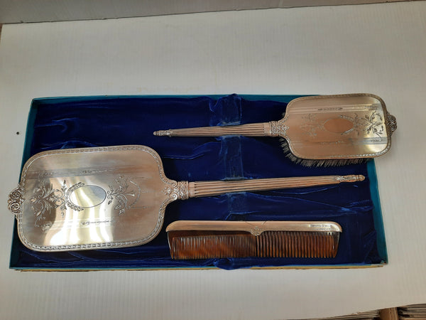 Vintage International Sterling 3 Piece Vanity Set