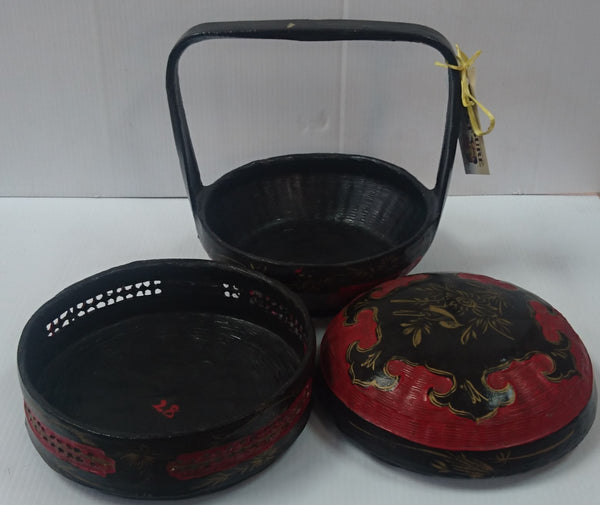 #3-5 Oriental bride’s basket. Black/Red/Gold